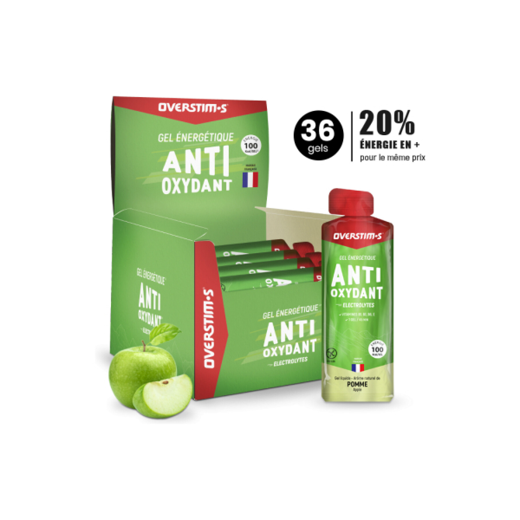 Gel antiossidante alla mela verde Overstim (36 gels)