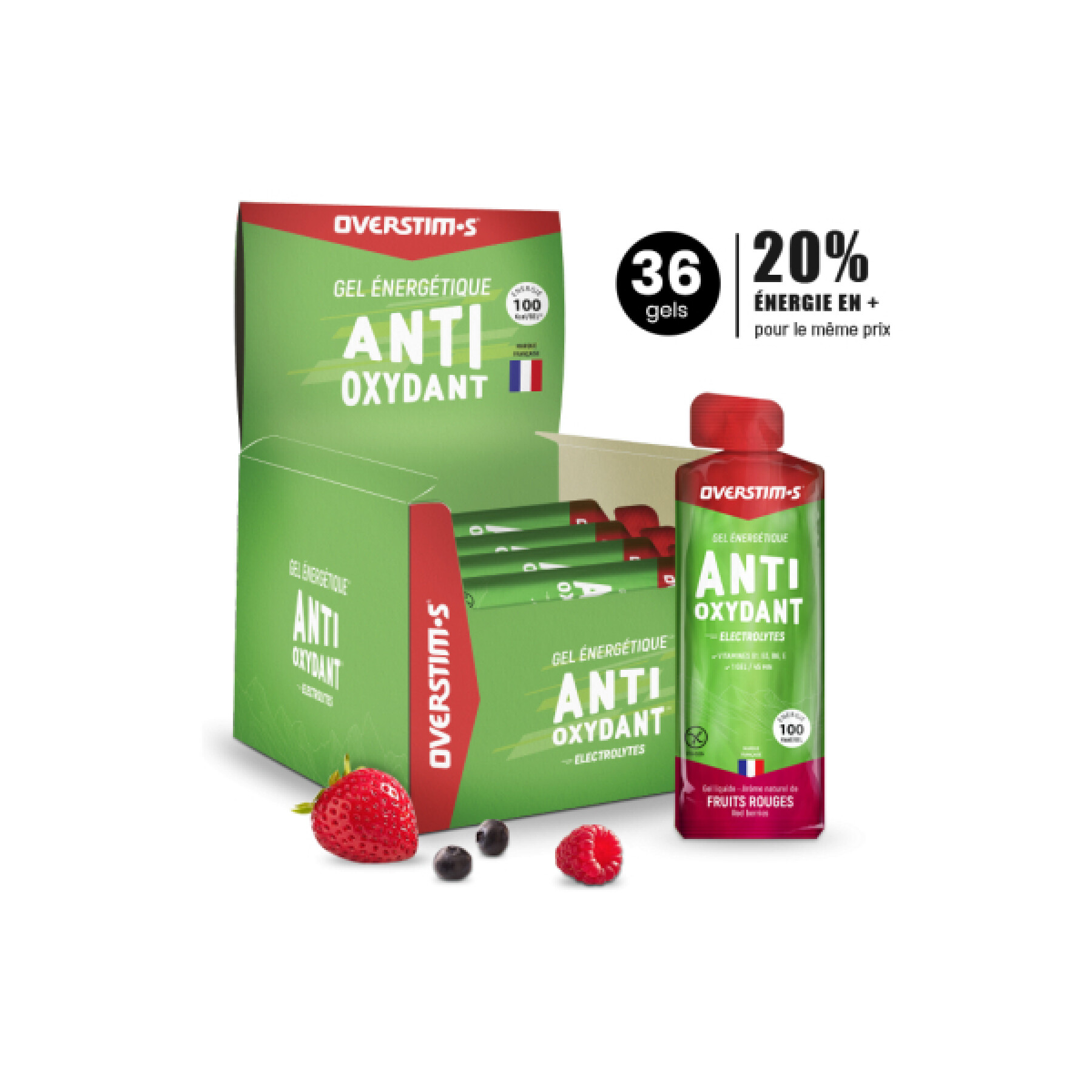 Gel antiossidante ai frutti rossi Overstim (36 gels)
