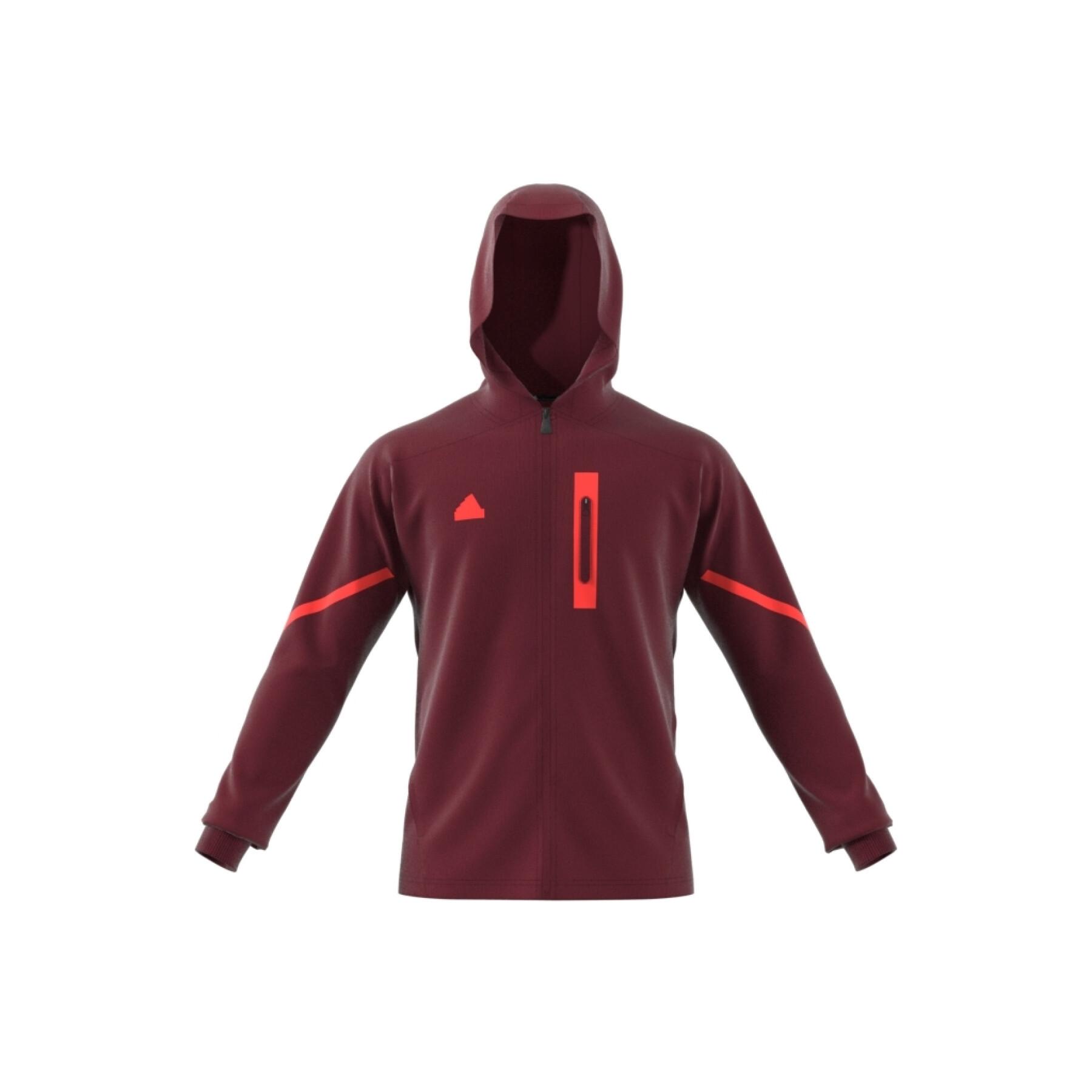 Sweatshirt felpa con cappuccio con zip integrale adidas Designed for Gameday