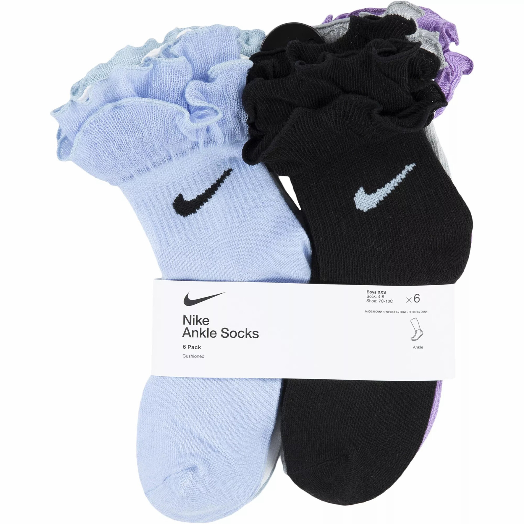 Confezione da 6 paia di calzini per bambina Nike Ruffle