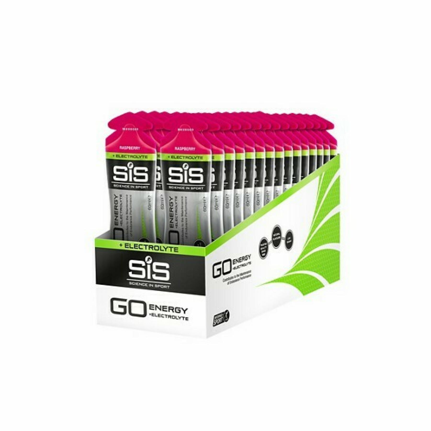 Confezione da 30 gel energetici Science in Sport Go + Electrolyte - Rose framboise - 60 ml
